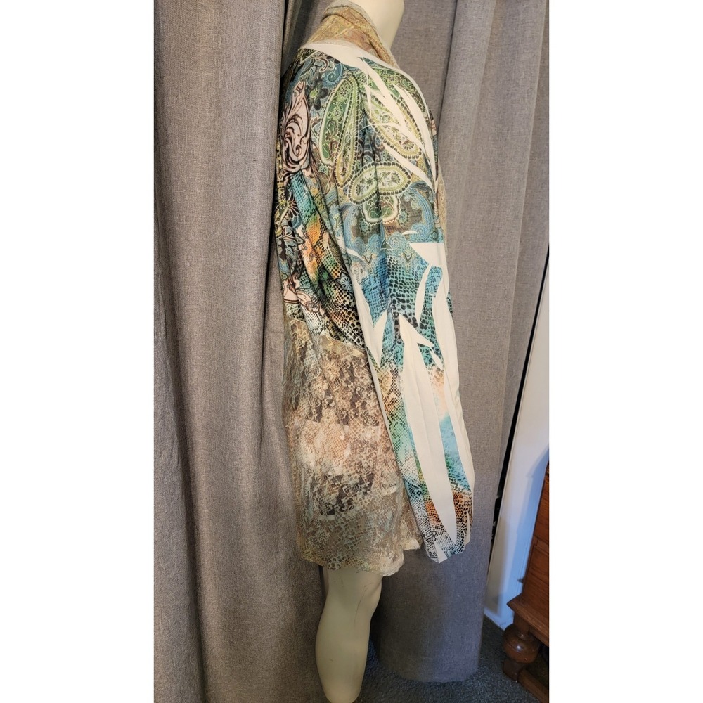 Whimsy Fairy COVER CHARGE Open Waterfall Front Pastel‎ Ombre Lace Cardigan SZ 1X - Picture 7 of 13